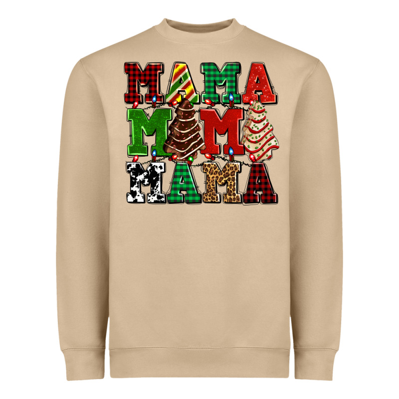 Mama Mama Mama With Christmas Lights And Christmas Tree Cakes Heavyweight Sweatshirt by AdoDesignShop | Teevron