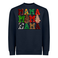 Navy mama mama mama with christmas lights and christmas tree cakes Heavyweight Sweatshirt - AdoDesignShop
