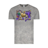 Cloud Rock Peace love crawfish Mardi Gras skeleton hand Vintage Tee - FaDigitalArtStudio