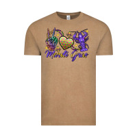 Vintage Coffee Peace love crawfish Mardi Gras skeleton hand Vintage Tee - FaDigitalArtStudio