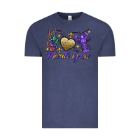 Vintage Denim Peace love crawfish Mardi Gras skeleton hand Vintage Tee - FaDigitalArtStudio