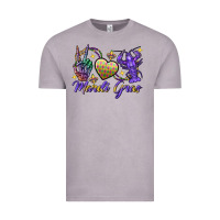 Vintage Zinc Peace love crawfish Mardi Gras skeleton hand Vintage Tee - FaDigitalArtStudio
