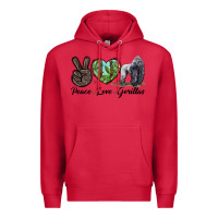 Cardinal Peace Love Gorillas Premium Hoodie - LillyAllenDesigns