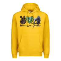 Lemon Peace Love Gorillas Premium Hoodie - LillyAllenDesigns