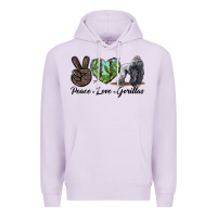 Lilac Peace Love Gorillas Premium Hoodie - LillyAllenDesigns