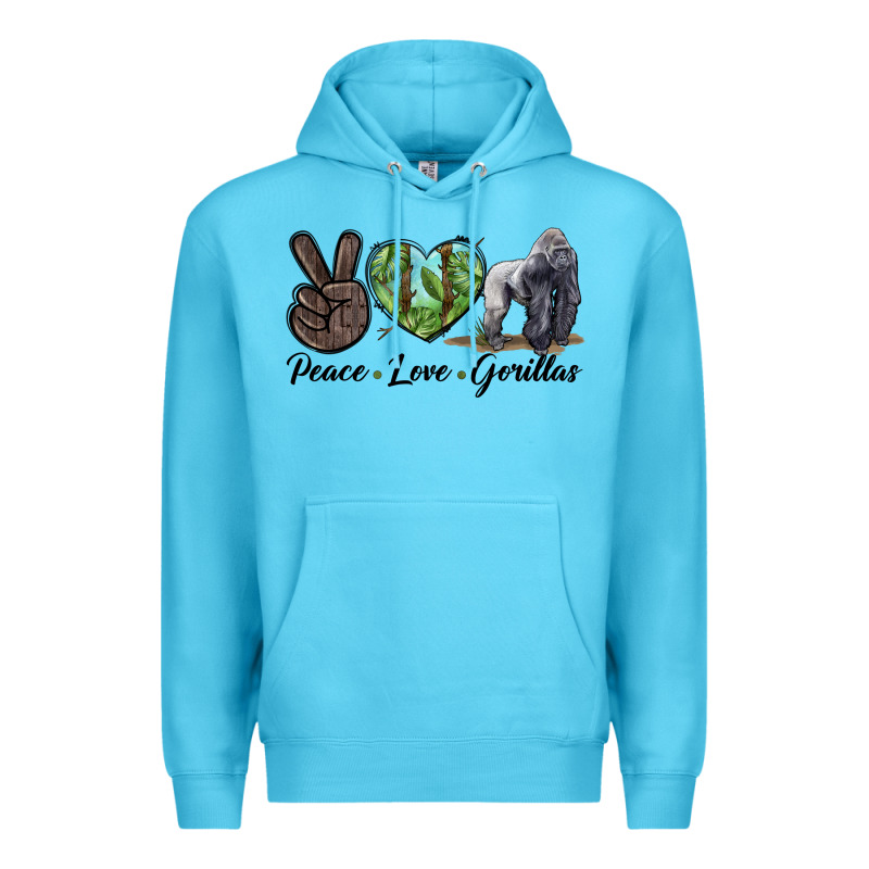 Peace Love Gorillas Premium Hoodie by LillyAllenDesigns | Teevron