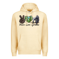 Pina Colada Peace Love Gorillas Premium Hoodie - LillyAllenDesigns