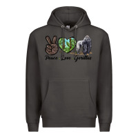 Smoke Peace Love Gorillas Premium Hoodie - LillyAllenDesigns