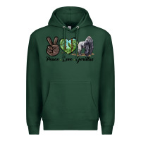 Sports Green Peace Love Gorillas Premium Hoodie - LillyAllenDesigns