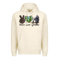 Tofu Peace Love Gorillas Premium Hoodie - LillyAllenDesigns