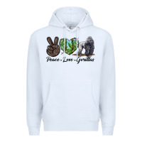 White Peace Love Gorillas Premium Hoodie - LillyAllenDesigns