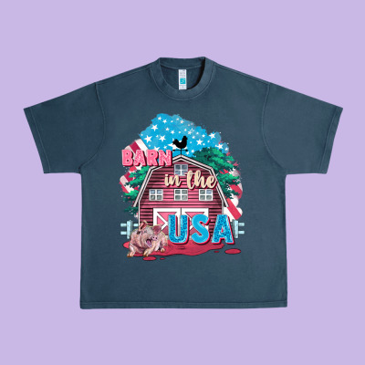 Barn In The Usa Urban Heavy Tee Designed By Fadigitalartstudio