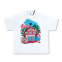 White Barn in the USA Urban Heavy Tee - FaDigitalArtStudio