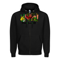 Black peace love  elf Zipper Hoodie - AdoDesignShop