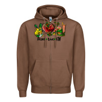 Chestnut peace love  elf Zipper Hoodie - AdoDesignShop
