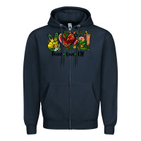 Navy peace love  elf Zipper Hoodie - AdoDesignShop