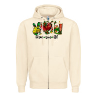 Sandshell peace love  elf Zipper Hoodie - AdoDesignShop
