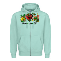 Peace Love  Elf Zipper Hoodie | Teevron
