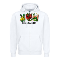 White peace love  elf Zipper Hoodie - AdoDesignShop