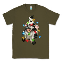 Army Green christmas cow gnome Classic Tee - CowGirlArtShop