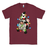 Burgundy christmas cow gnome Classic Tee - CowGirlArtShop