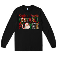 Black Santa's Favorite Football Player For Christmas Long Sleeve Tee - FaDigitalArtStudio