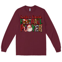 Burgundy Santa's Favorite Football Player For Christmas Long Sleeve Tee - FaDigitalArtStudio