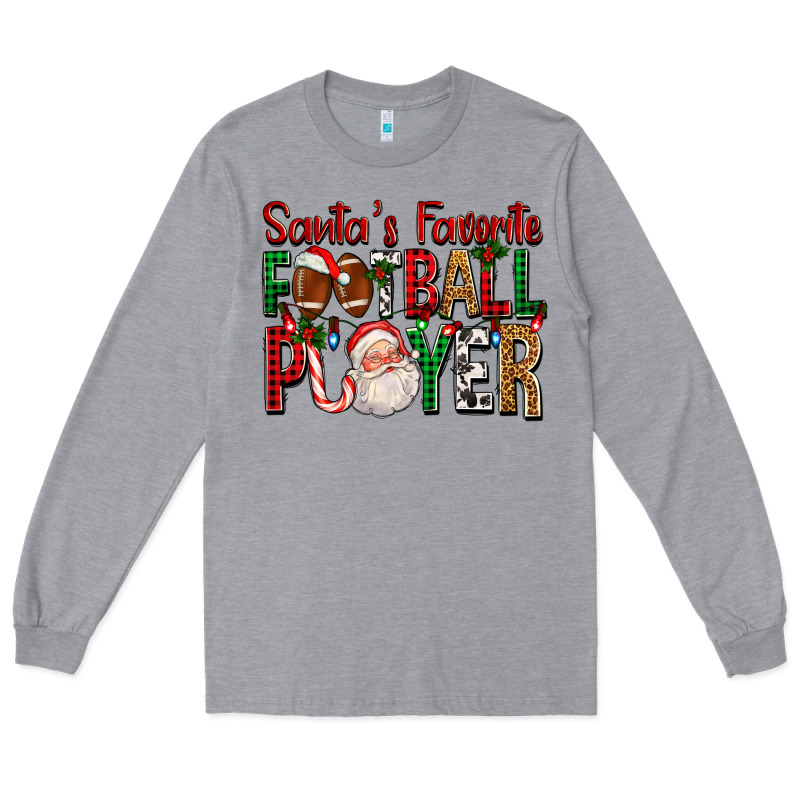 Santa's Favorite Football Player For Christmas Long Sleeve Tee by FaDigitalArtStudio | Teevron