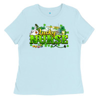 Baby Blue Lucky Nurse St. Patrick's Day Ladies Tee - HowdyJamesFarm
