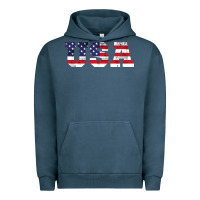 Pigment Midnight Navy usa Urban Hoodie - DesigneFamous