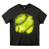 Asphalt Softball background Heavy Core Tee - HowdyJamesFarm