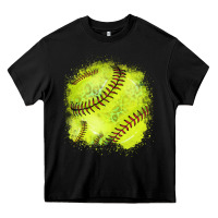 Black Softball background Heavy Core Tee - HowdyJamesFarm