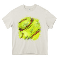 Cream Softball background Heavy Core Tee - HowdyJamesFarm