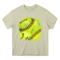 Mossy Softball background Heavy Core Tee - HowdyJamesFarm