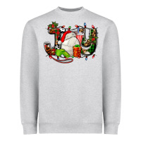 Heather Grey joy with volleyball and santa's hat Heavyweight Sweatshirt - AdoDesignShop