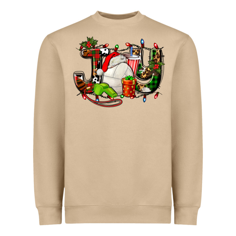 Joy With Volleyball And Santa's Hat Heavyweight Sweatshirt by AdoDesignShop | Teevron