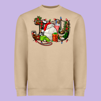 Joy With Volleyball And Santa's Hat Heavyweight Sweatshirt Designed By Adodesignshop