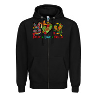 Black peace love fiesta ado Zipper Hoodie - AdoDesignShop