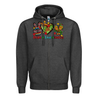 Charcoal Heather peace love fiesta ado Zipper Hoodie - AdoDesignShop