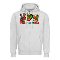 Dove Grey peace love fiesta ado Zipper Hoodie - AdoDesignShop