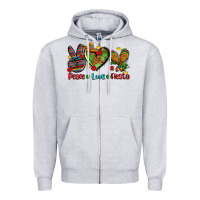 Heather Grey peace love fiesta ado Zipper Hoodie - AdoDesignShop