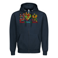 Navy peace love fiesta ado Zipper Hoodie - AdoDesignShop