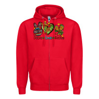 Red peace love fiesta ado Zipper Hoodie - AdoDesignShop
