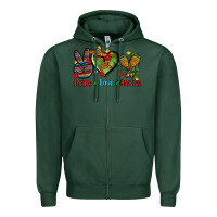 Sports Green peace love fiesta ado Zipper Hoodie - AdoDesignShop