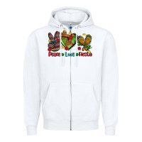 White peace love fiesta ado Zipper Hoodie - AdoDesignShop