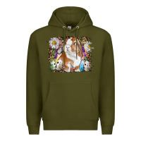 Easter Bunny With Quail Eggs And Daisy Premium Hoodie | Teevron