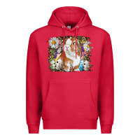 Cardinal Easter Bunny With Quail Eggs And Daisy Premium Hoodie - RanaPortraitStore