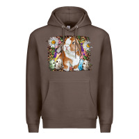 Coffee Easter Bunny With Quail Eggs And Daisy Premium Hoodie - RanaPortraitStore