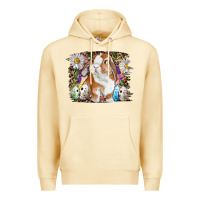 Pina Colada Easter Bunny With Quail Eggs And Daisy Premium Hoodie - RanaPortraitStore