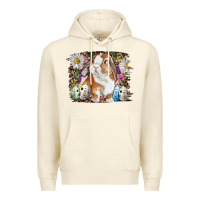 Sandshell Easter Bunny With Quail Eggs And Daisy Premium Hoodie - RanaPortraitStore